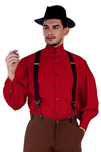 ThePirateDressing Herren Freizeit-Hemd Rot Rot Gr. S, Rot - Rot von ThePirateDressing