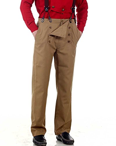ThePirateDressing Steampunk Victorian Cosplay Kostüm Architekt Herren Hose Hose, Khaki (Poly-Viskosegewebe), XXL von ThePirateDressing