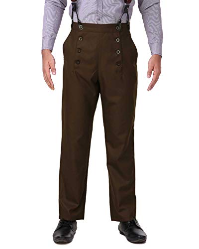 ThePirateDressing Steampunk Viktorianische Gothic Punk Vampir Architektenhose, Espresso (Polyesterviskosegewebe), 31-35 von ThePirateDressing