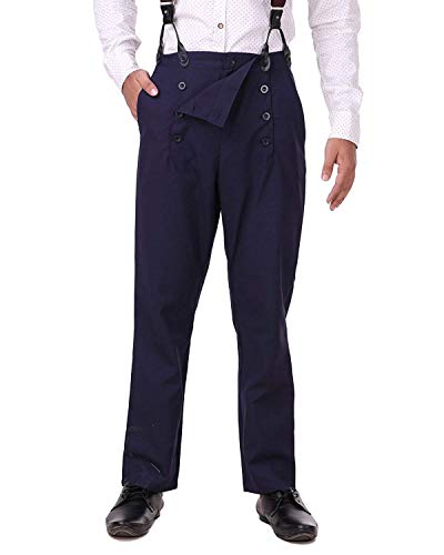 ThePirateDressing Steampunk Viktorianische Gothic Punk Vampir Architektenhose, Marineblau (Polyesterviskosegewebe), 31-35 von ThePirateDressing