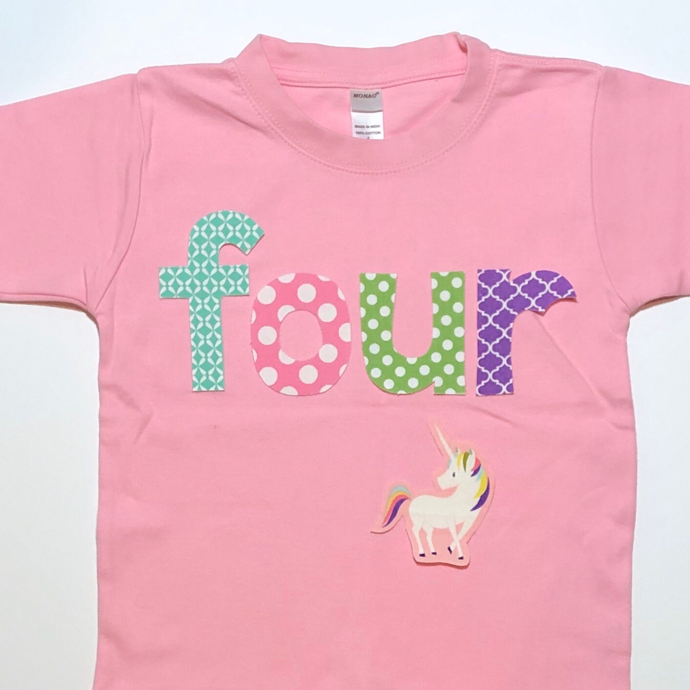 Einhorn Geburtstag Shirt, Mädchen Regenbogen Geburtstag, Pink Lila Grün Blau Gelb - Kurzarm, Sie Wählen Größe Und Anzahl von ThePolkaDotTotSpot