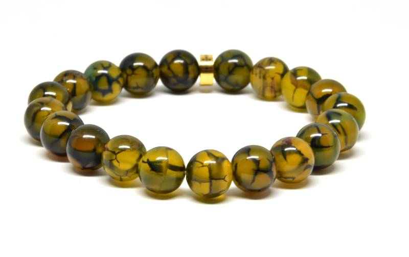 Echte Grüne Drachen Vene Achat Stretch-Armband Echte Grüne Drachen Vene Achat Stretch-Armband von ThePowerofJewels