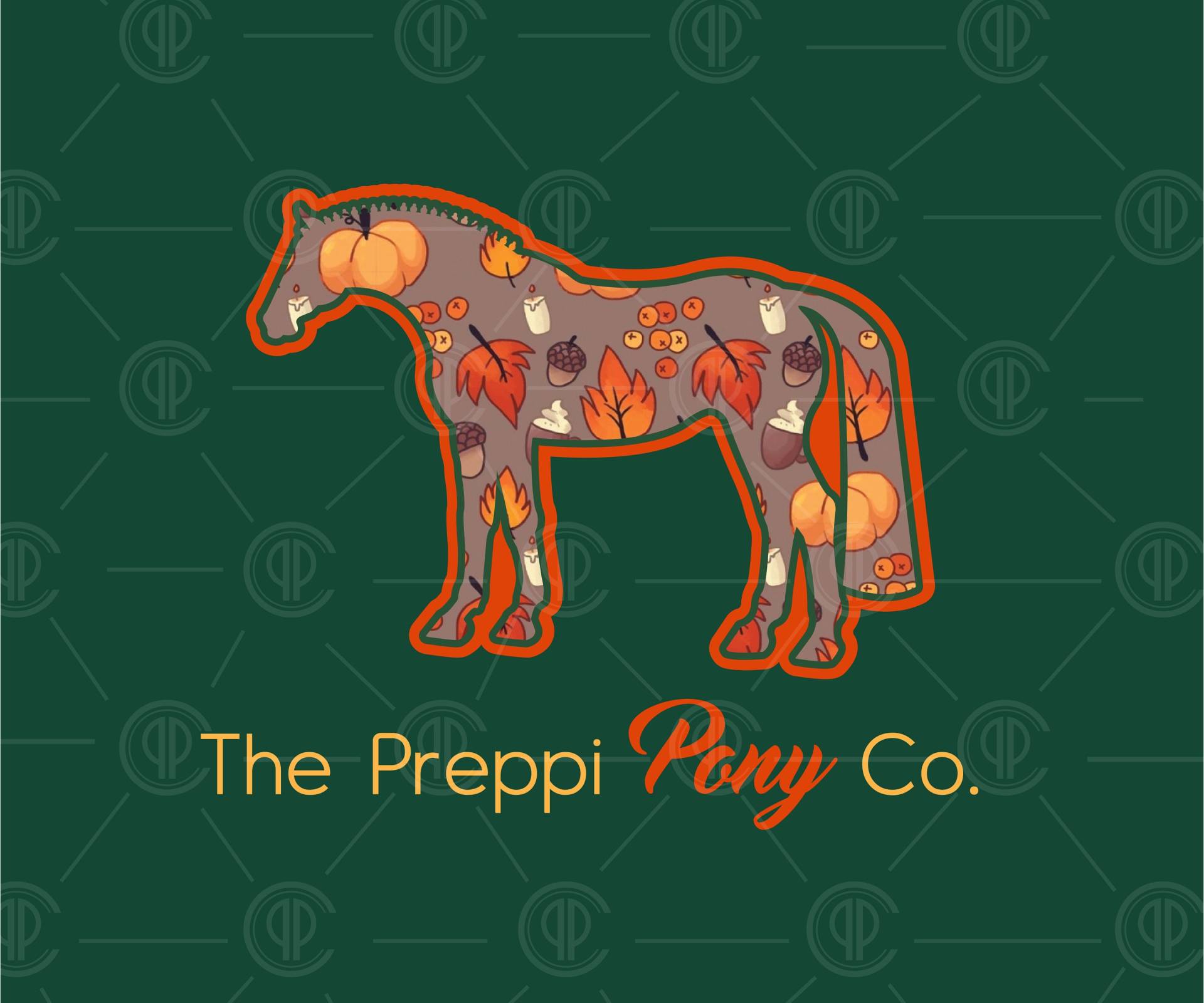 Herbst Blatt Ppc Pferde Logo von ThePreppiPonyCo