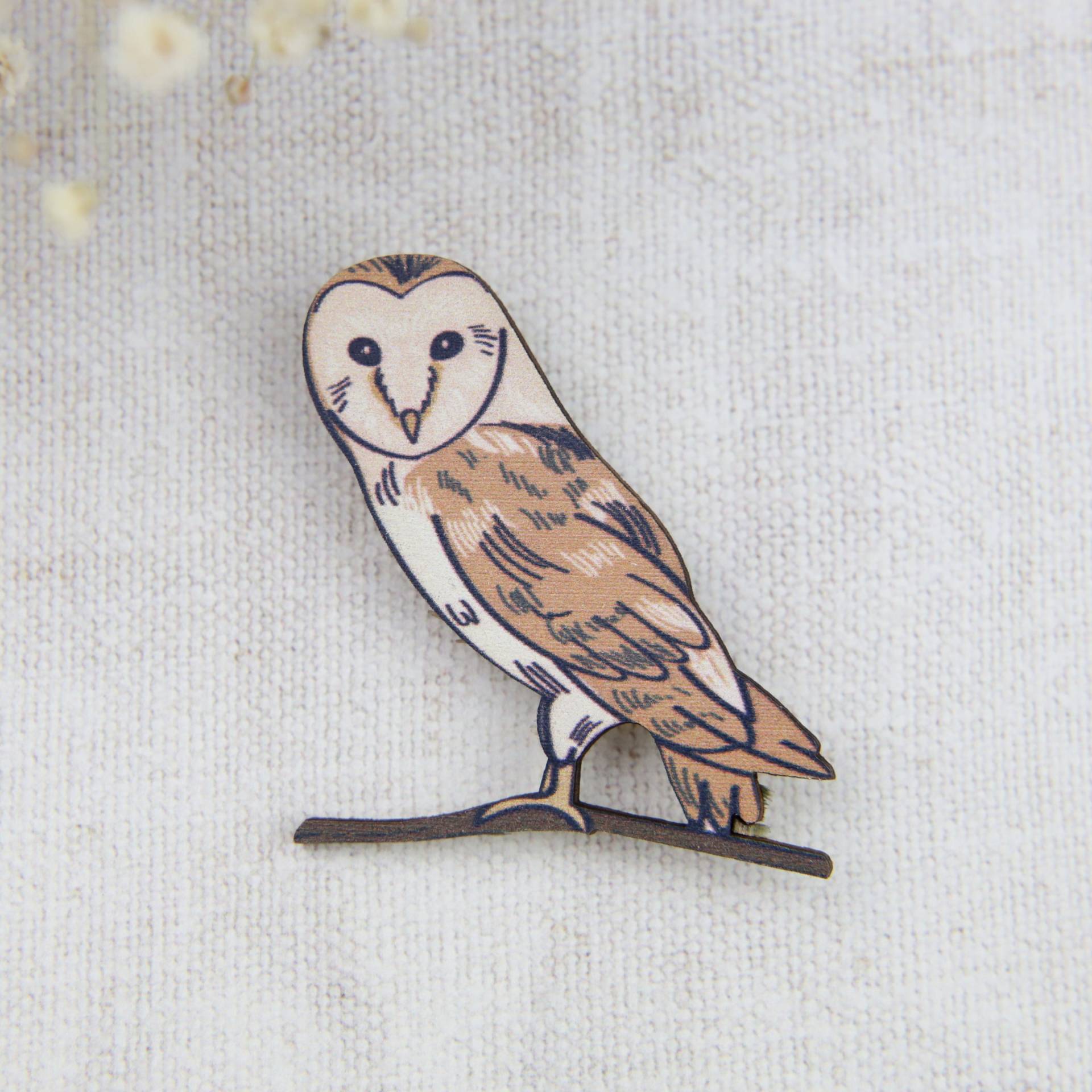 Schleiereule Brosche Laser Cut Vogel Aus Holz von ThePrettyDitty