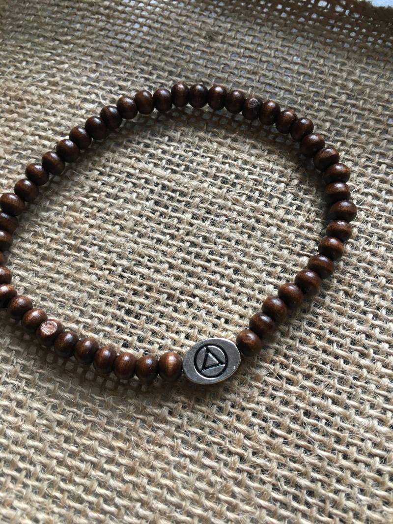 Herren Oder Damen Holzperlen Erholungsarmband 12 Schritte Aa Na Patengeschenk von ThePricklyLotus