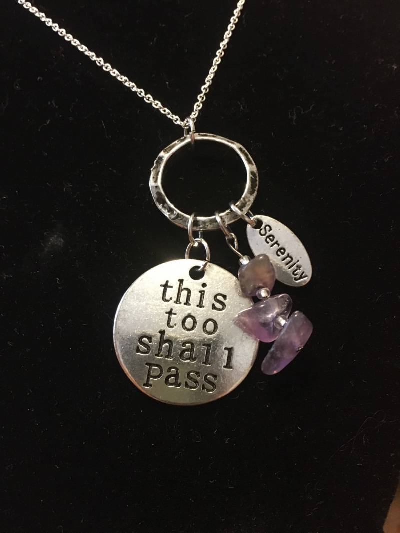 This Too Shall Pass Recovery Cluster Anhänger Nüchtern - Nüchternheit Amethyst Sponsor Aa Schmuck Na Dankbarkeit 12 Schritte von ThePricklyLotus
