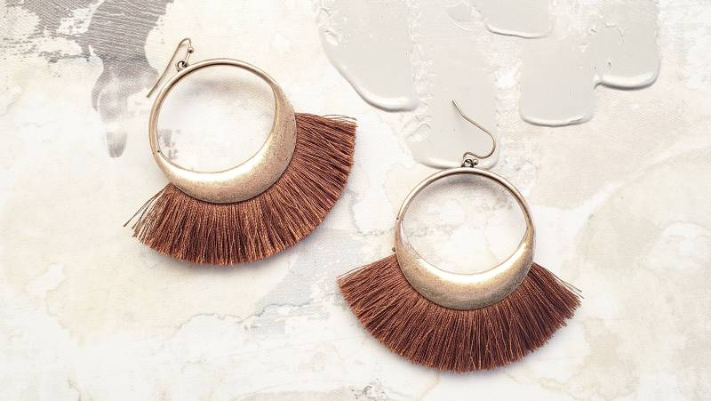 Boho Quasten Ohrringe Vintage Braune Statement Ohrringe von TheProvince