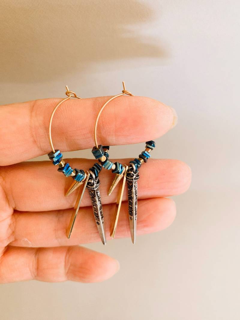 Grüner Onyx Creolen Boho Statement Schmuck von TheProvince