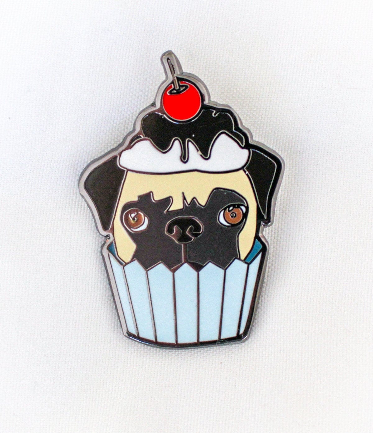 Mops Und Cupcake Emaille Pin von ThePurebread