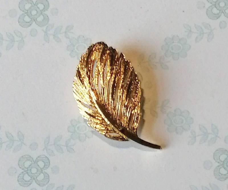 Blatt Brosche Vintage Gold Ton - 1960Er Jahre Mid Century Design Blatt Brosche Vintage Gold Ton - 1960Er Jahre Mid Century Design von ThePurplePapillon