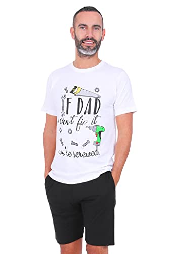 If Dad Can't Fix It Herren Kurzer Schlafanzug Gr. XXL, weiß von ThePyjamaFactory