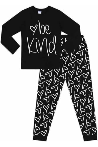 ThePyjamaFactory Mädchen Be Kind Love Langer Baumwolle Schlafanzug PJ's für Kinder (12-13 Jahre) von ThePyjamaFactory