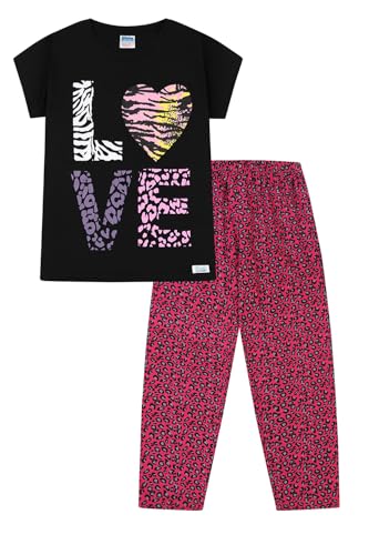 Love Motiv Mädchen von Sicherheit für Verankerung im Schlafanzug mit Animal für Silvester 9 ermöglicht das Schritt der 13 Jahre Schwarz, rosa One Size von ThePyjamaFactory
