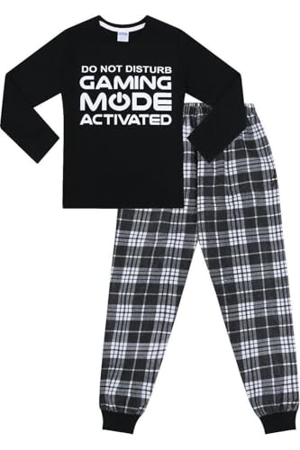 ThePyjamaFactory Jungen Do Not Disturb Gaming Mode Activated Langer Gaming Schlafanzug aus Baumwolle (13-14 Jahre) von ThePyjamaFactory