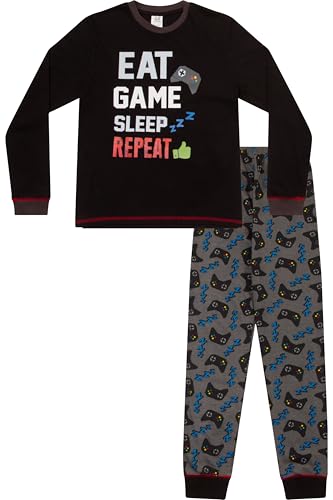 ThePyjamaFactory Jungen Eat Game Sleep Controller Langer Gaming Baumwolle Schlafanzug (13-14 Jahre) von ThePyjamaFactory