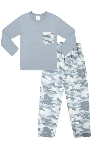 ThePyjamaFactory Jungen Grau Tarnung Langer Baumwolle Schlafanzug (15-16 Jahre) von ThePyjamaFactory