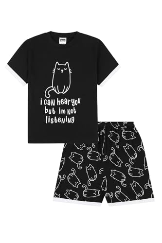 ThePyjamaFactory Mädchen I Can Hear You But I'm Not Listening Kurzer Baumwolle Schlafanzug PJ's für Kinder (13-14 Jahre) von ThePyjamaFactory