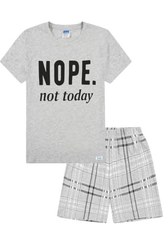 ThePyjamaFactory Mädchen Nope Not Today überprüftes Bein Kurzer Baumwolle Schlafanzug PJ's für Kinder (14-15 Jahre) von ThePyjamaFactory