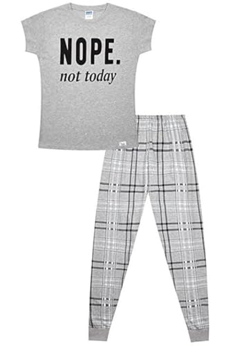 ThePyjamaFactory Mädchen Nope Not Today überprüftes Bein Langer Baumwolle Schlafanzug PJ's für Kinder (10-11 Jahre) von ThePyjamaFactory