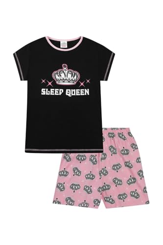 ThePyjamaFactory Mädchen Sleep Queen Kurzer Baumwolle Schlafanzug PJ's für Kinder (14-15 Jahre) von ThePyjamaFactory