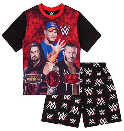 WWE Jungen World Wrestling Entertainment John Cena kurzer Schlafanzug, Schwarz , 146 von ThePyjamaFactory