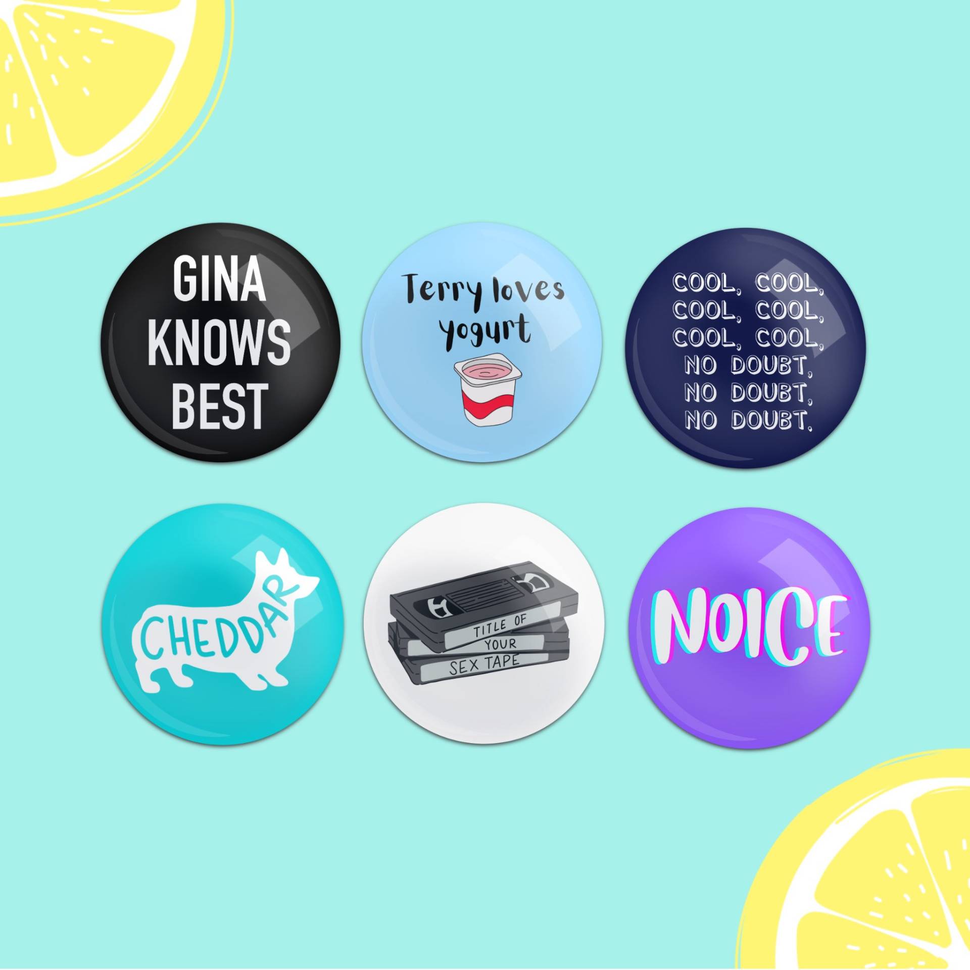 Jake Peralta, Captain Holt, Amy Santiago Buttons Jake Peralta, Captain Holt, Amy Santiago Buttons von TheQuirkySqueeze