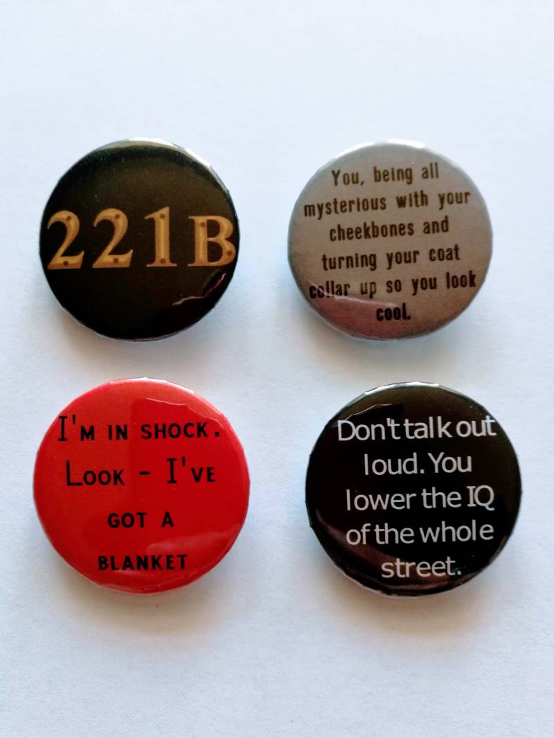 Sherlock Tv-Show Inspiriert Buttons Sherlock Tv-Show Inspiriert Buttons von TheQuirkySqueeze