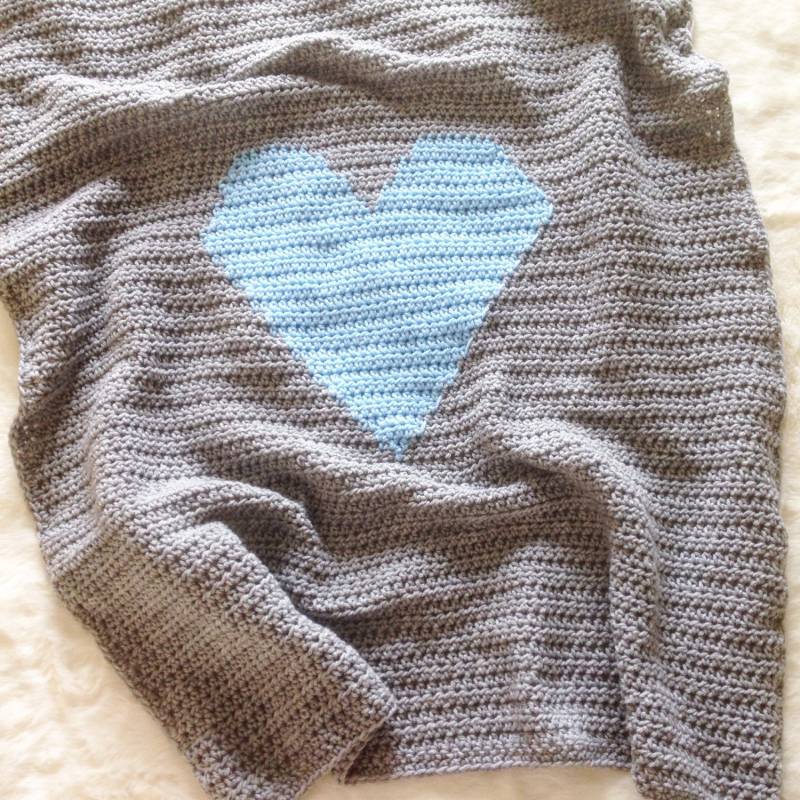 Babydecke, Herzdecke, Baby-Herz-Decke, Liebe Decke, Häkeln Herz Decke von TheRainbowDesigns