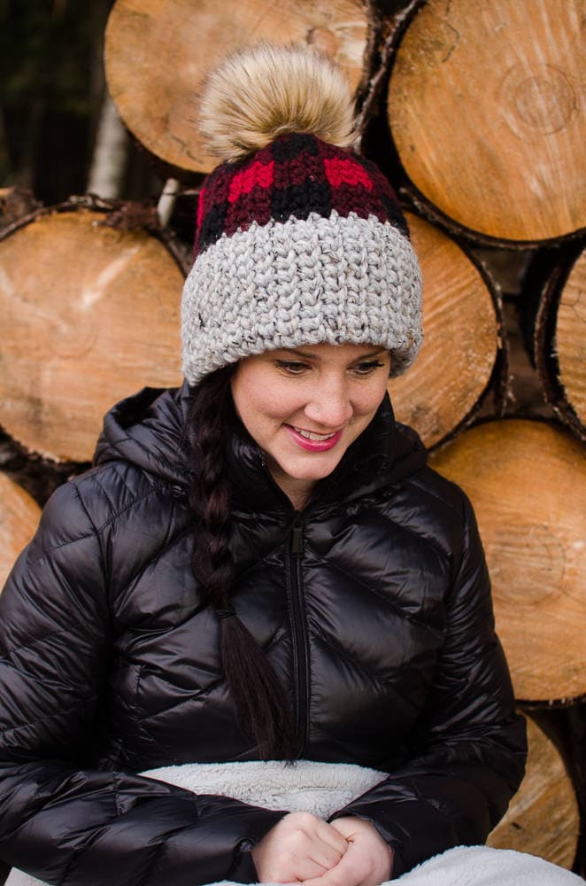 Buffalo Plaid Hut | Stil 022, Chunky Hut, Häkeln Plaid Stricken Karierten Frauen von TheRainbowDesigns