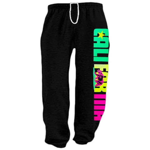 Herren Jogginghose California Neon Joggers Sweats Pyjama Hose von TheRedCaboose