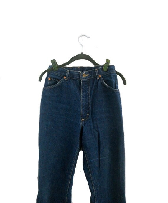 Jeans 1980Er Vintage High Waist Damen Dunkelwäsche - Größe 9 Gerader Beinschnitt von TheRetroWardrobe