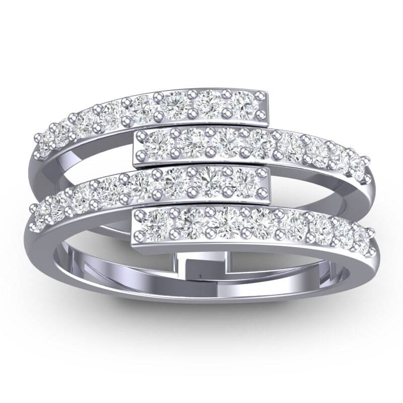 Diamant Stapelring/14K Weißgold Moderner Ring 4 Linien Gestapelt Mutiger Einzigartiger Stapelbarer Jahrestagsgeschenk Diamant Stapelring/14K Weißgold Moderner Ring 4 Linien Gestapelt Mutiger Einzigartiger Stapelbarer Jahrestagsgeschenk von TheRingStudio