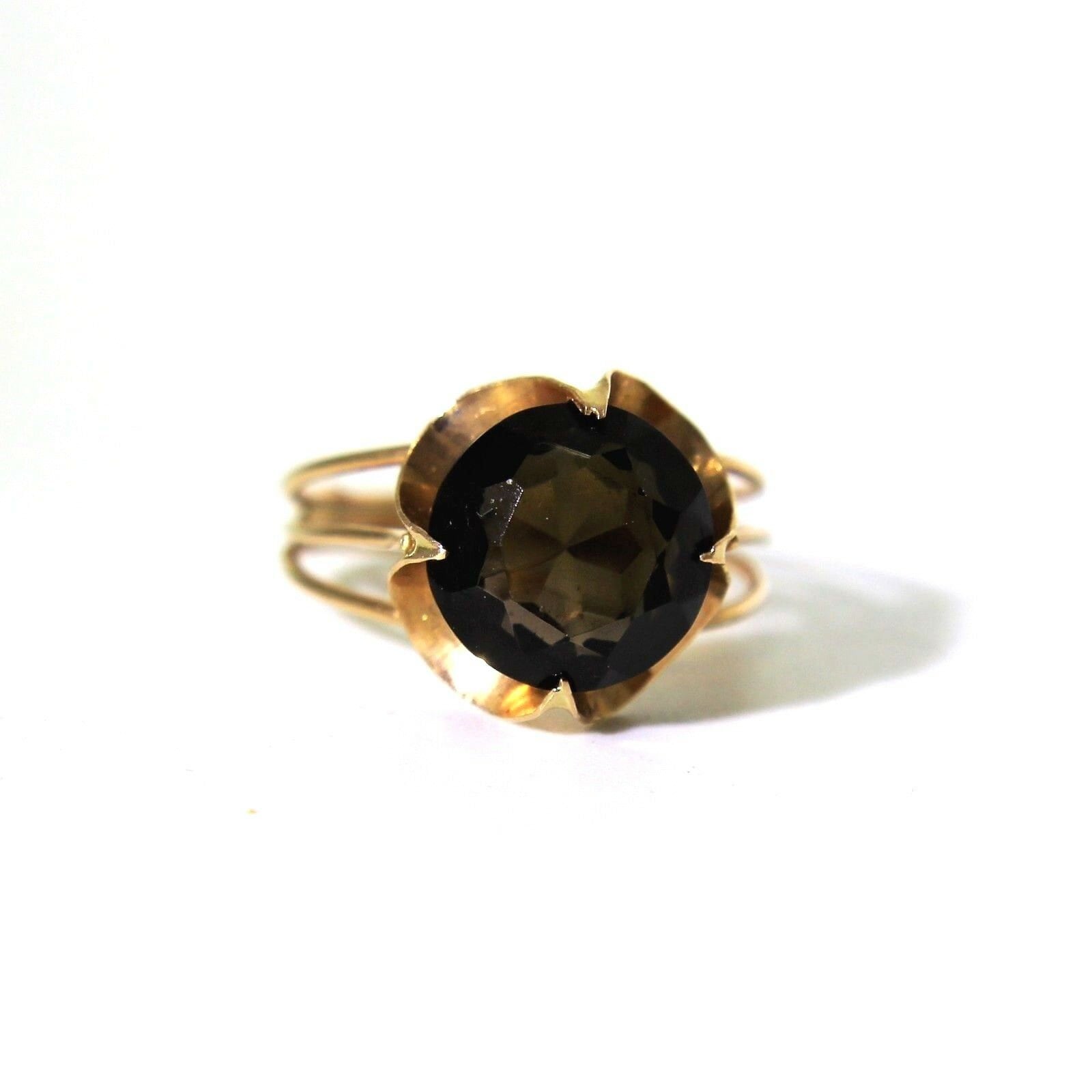 14Ct 14K Roségold Rauchquarz Buttercup Ring Gr. 5 3/4 - L von TheRobinsRest