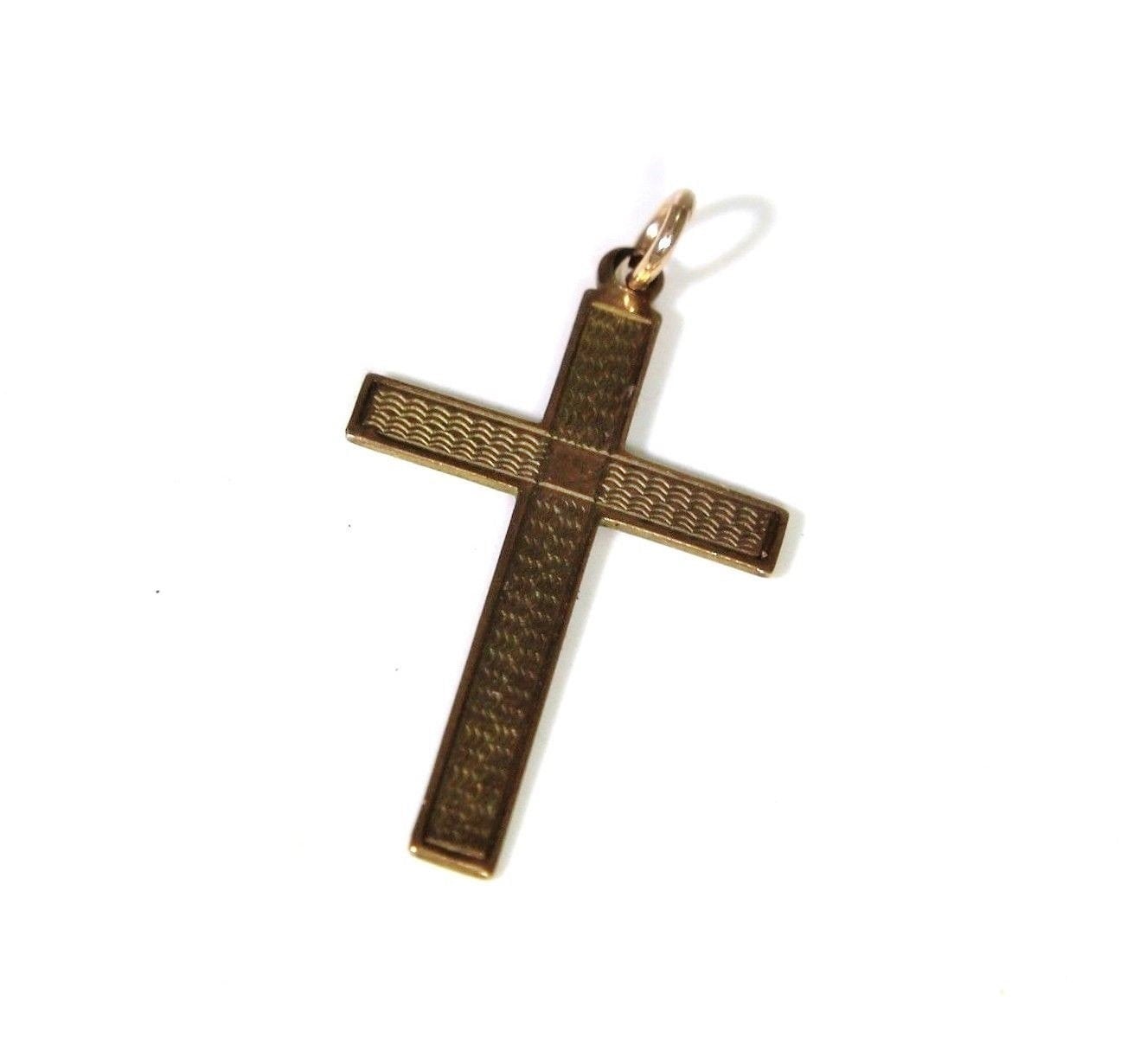 9Ct 9K Rose Gold Art Deco Kreuz Anhänger von TheRobinsRest