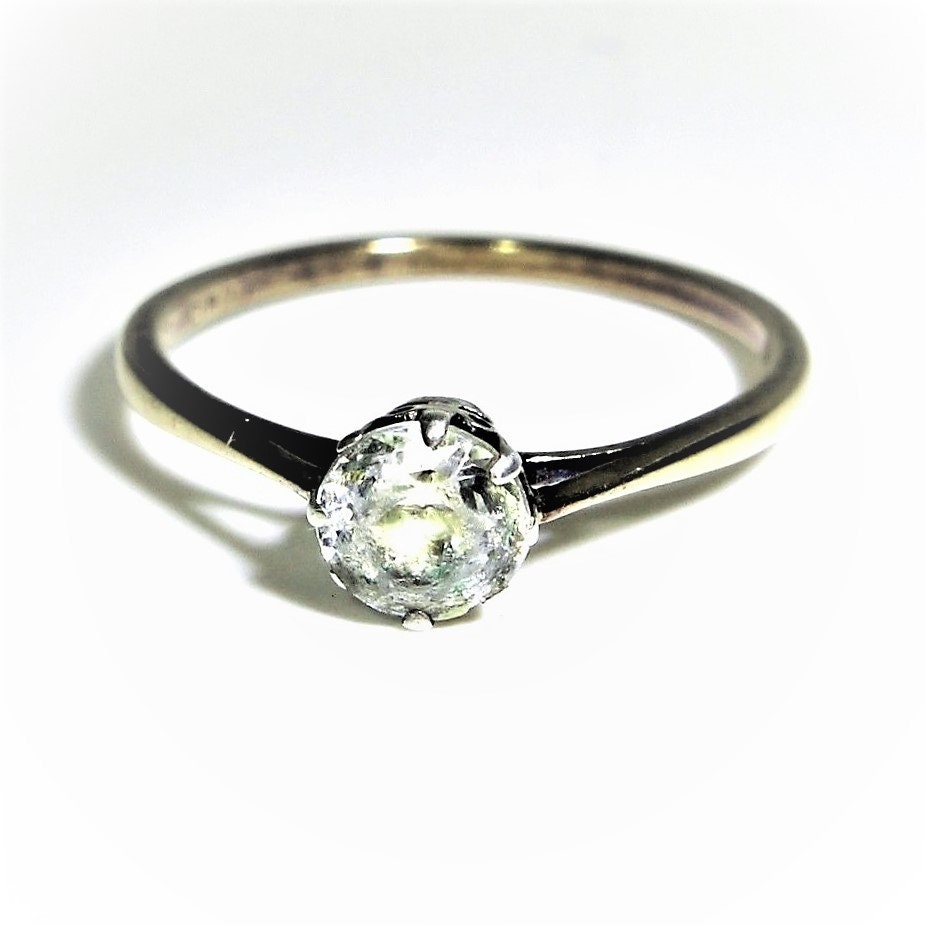 Art Deco 9Ct 9K Gold Alt Cut Paste Ring Größe 8 1/2 - Q von TheRobinsRest