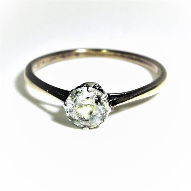 Art Deco 9Ct 9K Gold Alt Cut Paste Ring Größe 8 1/2 - Q von TheRobinsRest