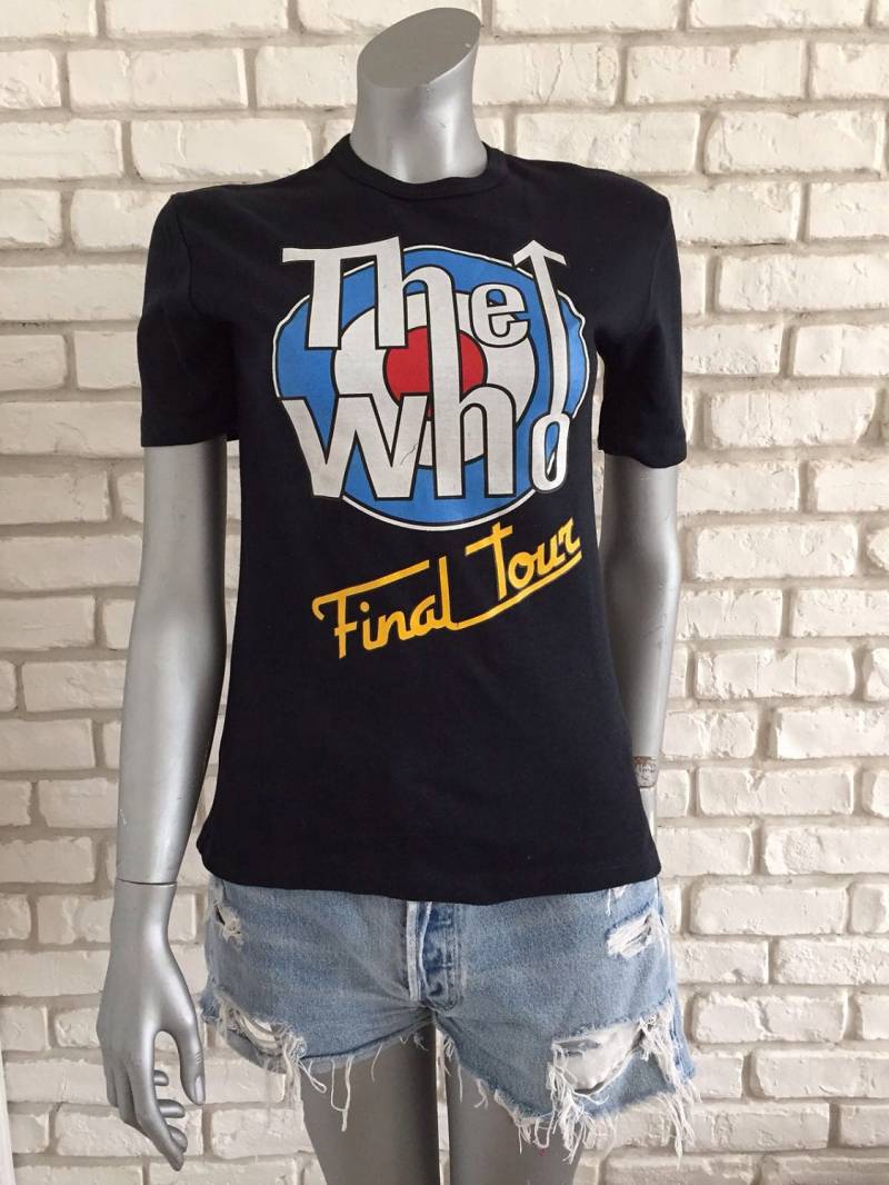 Originale Und Seltene Jahrgang 1982 The Who Promo Tour Frau-T-Shirt Originale Und Seltene Jahrgang 1982 The Who Promo Tour Frau-T-Shirt von TheRockChickCloset