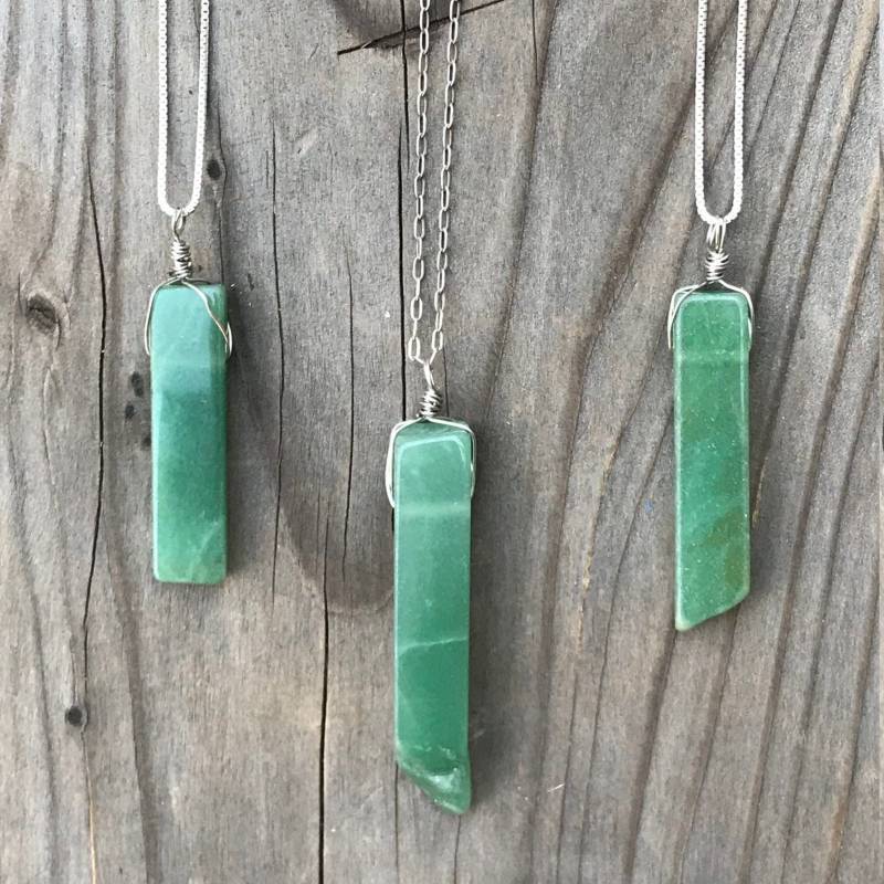 Aventurin; Aventurin Anhänger; Halskette; Kristall; Schmuck; Grüner Sterling Silber Aventurin; Aventurin Anhänger; Halskette; Kristall; Schmuck; Grüner Sterling Silber von TheRockStarGirl