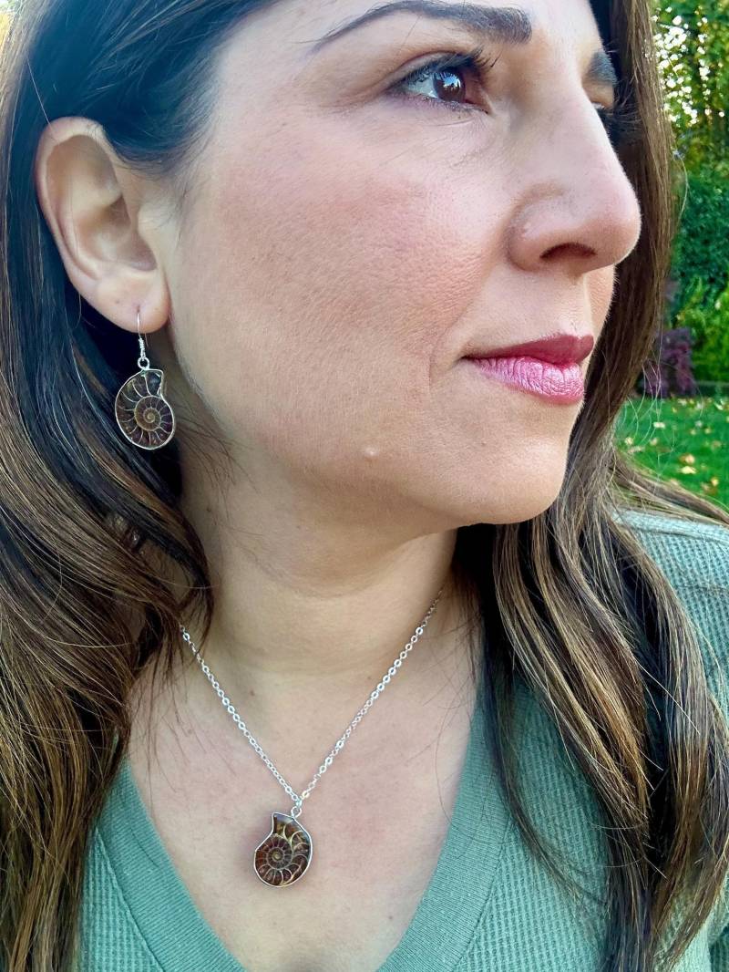 Ammonit Fossil Halskette, Silber Echter Ammonit, Anhänger, Ooak Anhänger von TheRockStarGoddess