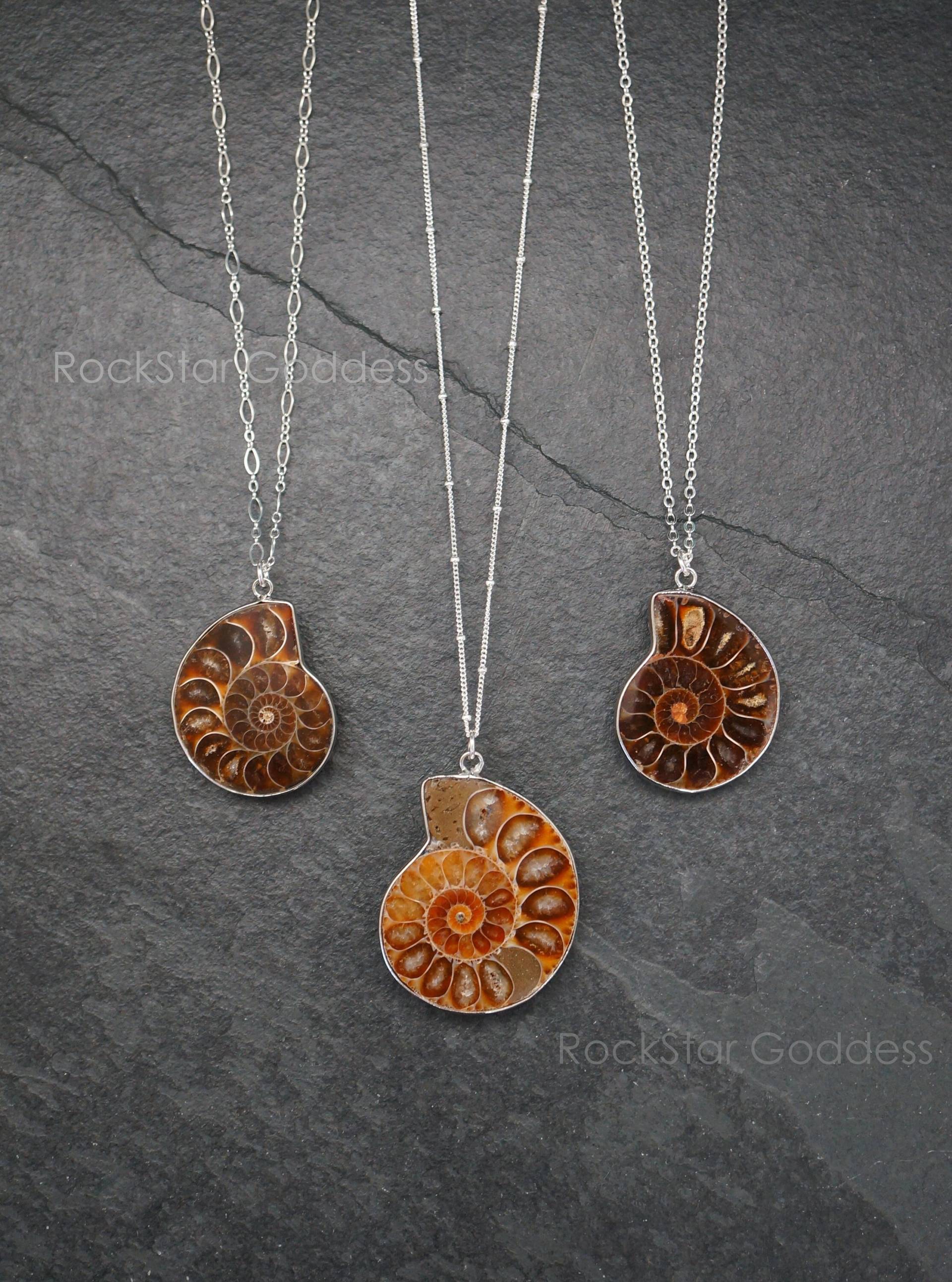 Ammonit Halskette, Anhänger, Silber Sterling Ammonit, Ooak Anhänger von TheRockStarGoddess