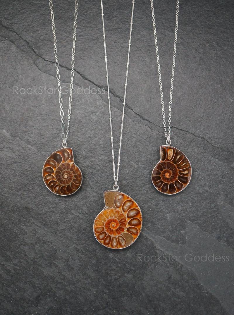 Ammonit Halskette, Anhänger, Silber Sterling Ammonit, Ooak Anhänger von TheRockStarGoddess