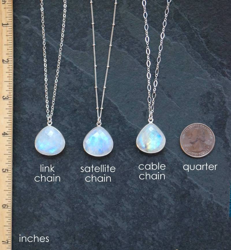 Mondstein Halskette, Silber Mondstein, Schmuck, Regenbogen Juni Birthstone von TheRockStarGoddess