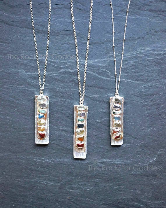 Selenit Halskette, Silber Chakra 7 Schmuck von TheRockStarGoddess