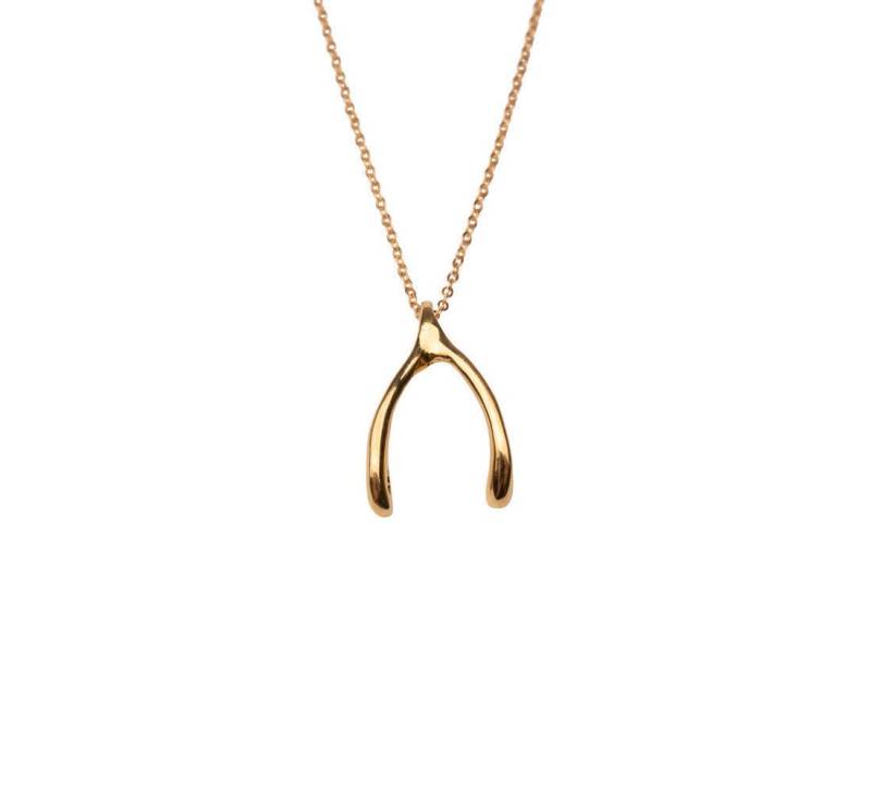 14K Gold Filled Wishbone Halskette Schlichte Halskette von TheRoseGypsy