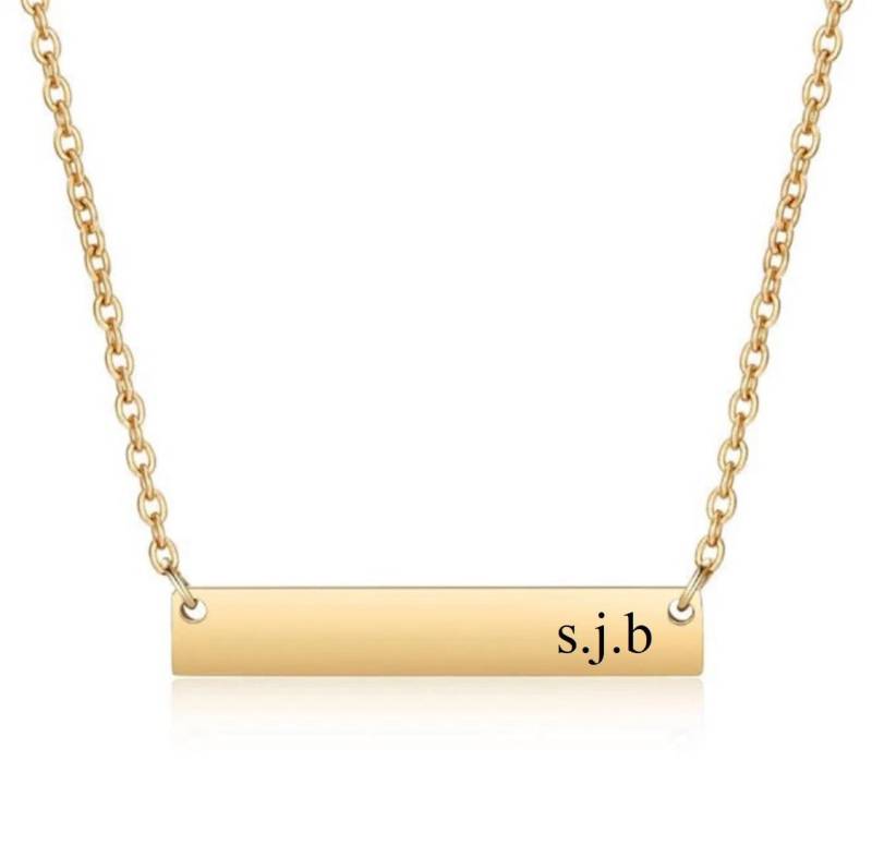 Gold Erste Bar Halskette Benutzerdefinierte Namen Monogramm Personalisierte Initialen Name Brautjungfer Geschenk von TheSaltyHut
