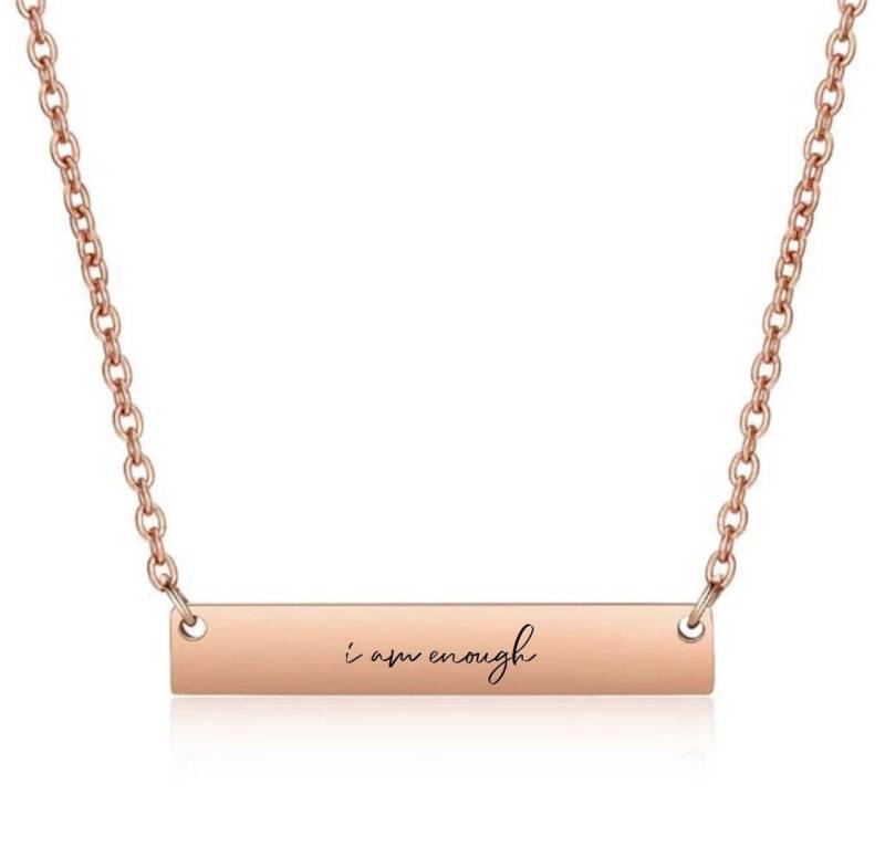 Ich Bin Genug Halskette Inspirational Bar Sentimental Geschenk Motivations Schmuck Sie Sind Ermutigungsgeschenk Für Sie von TheSaltyHut