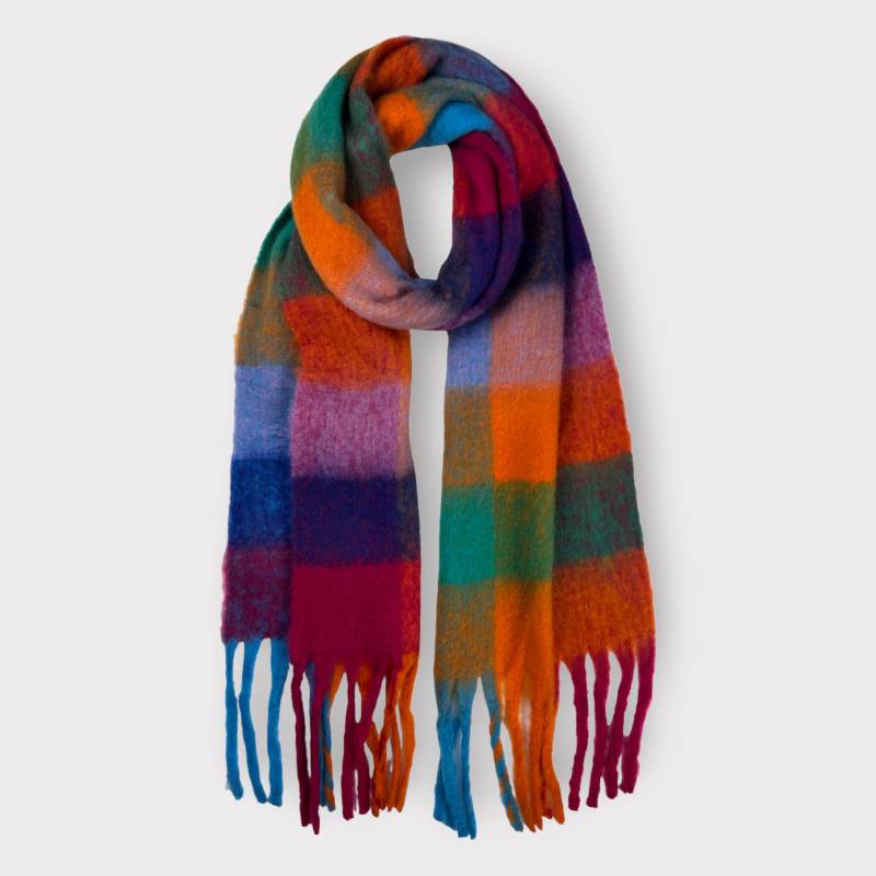 Multicheck Wollmischung Schal Festliche Winterfarben von TheScarfVillage