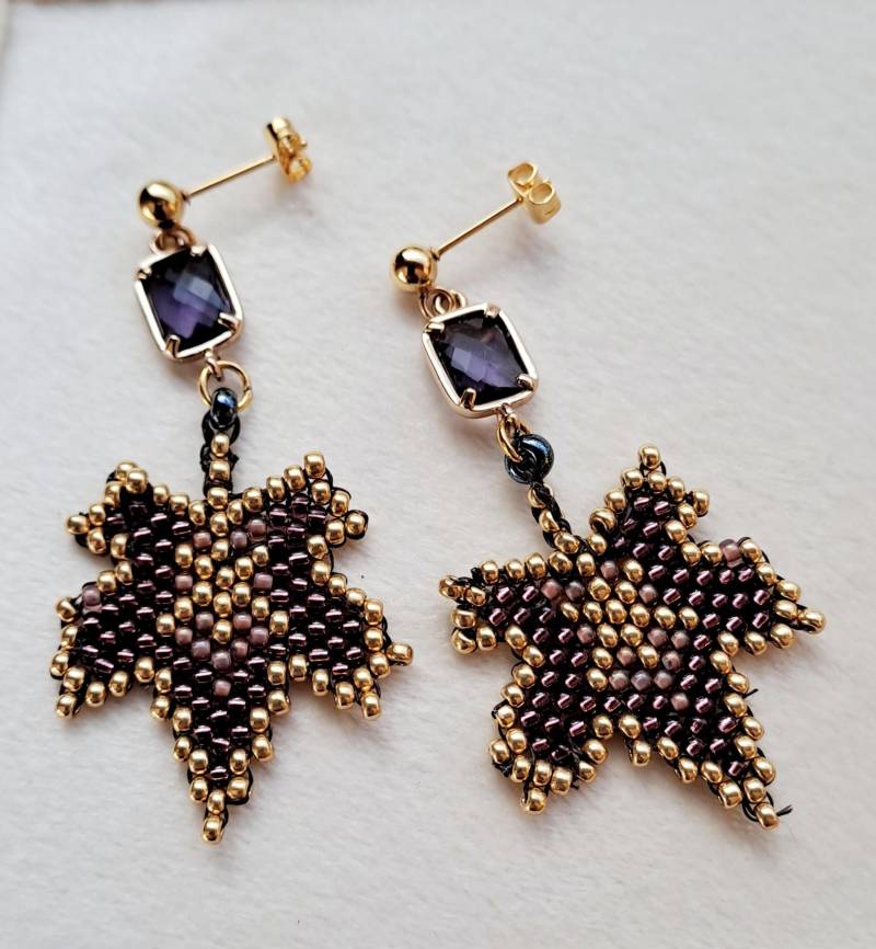 Amira - Handgefädelte Perlenohrringe von TheSchickFactory