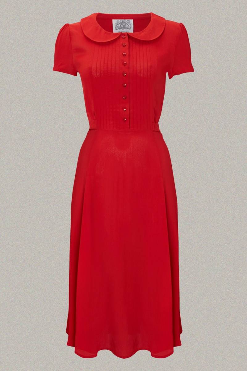 Dorothy Kleid in Lipstick Rot | Vintage 1940S Style Damen Die Näherin Von Bloomsbury von TheSeamstressOfB