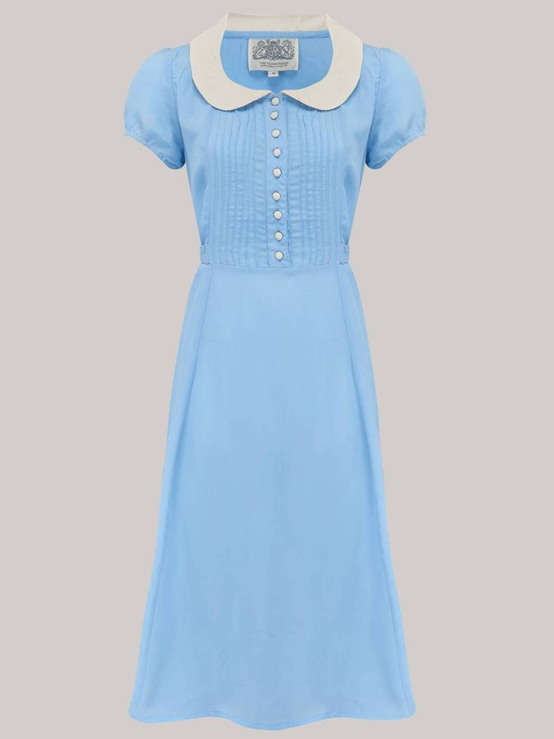 Dorothy Kleid in Taubenblau Mit Elfenbeinkragen | Vintage 1940S Style Damen Die Näherin Von Bloomsbury von TheSeamstressOfB